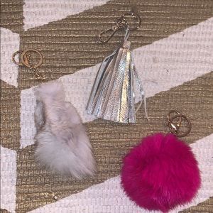 Fuchsia and Silver Keychain Bundle